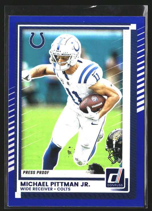 Michael Pittman Jr. 2025 Donruss 185 Press Proofs Blue Indianapolis Colts