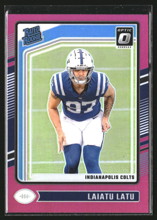 Laiatu Latu 2024 Donruss Optic 267 Pink Indianapolis Colts