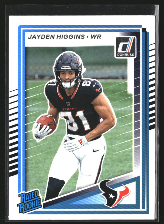 Jayden Higgins 2025 Donruss 334 RC RC Houston Texans