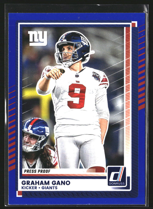 Graham Gano 2025 Donruss 230 Press Proofs Blue New York Giants