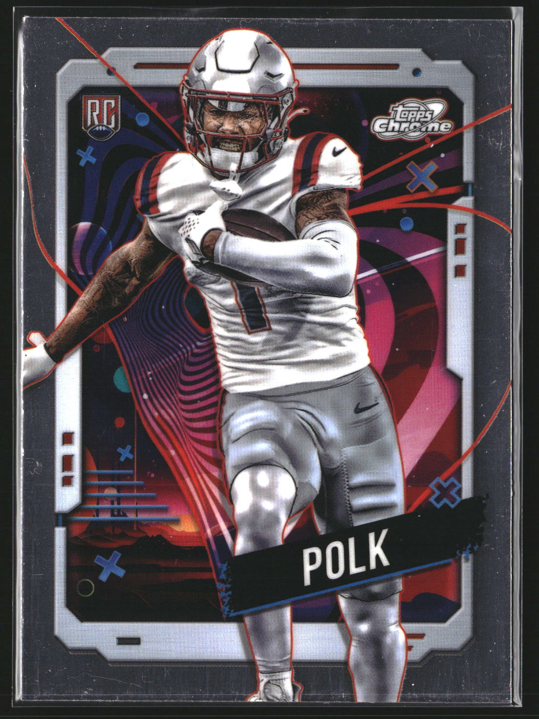 Ja'Lynn Polk 2024 Topps Chrome Cosmic 163 RC RC New England Patriots