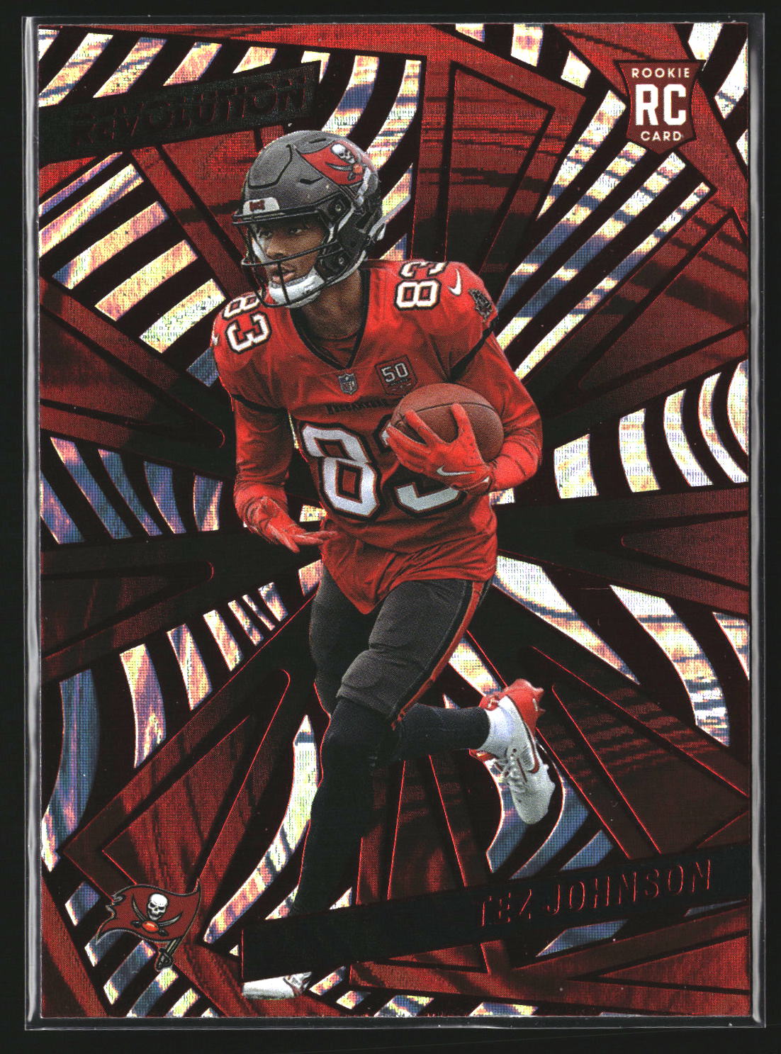 Tez Johnson 2025 Panini Revolution 240 Red Swirl Tampa Bay Buccaneers