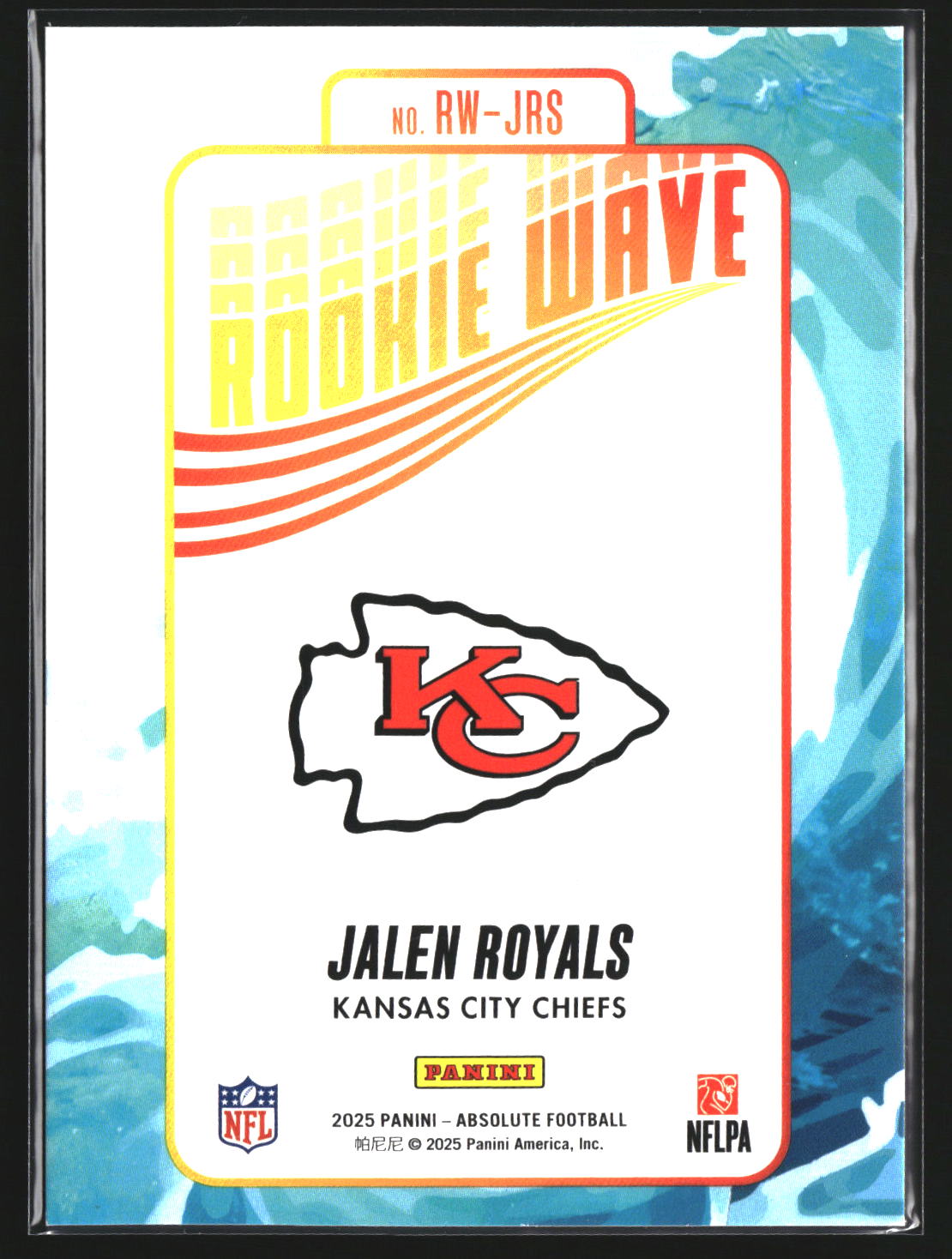 Jalen Royals 2025 Panini Absolute RW-JRS Rookie Wave Kansas City Chiefs