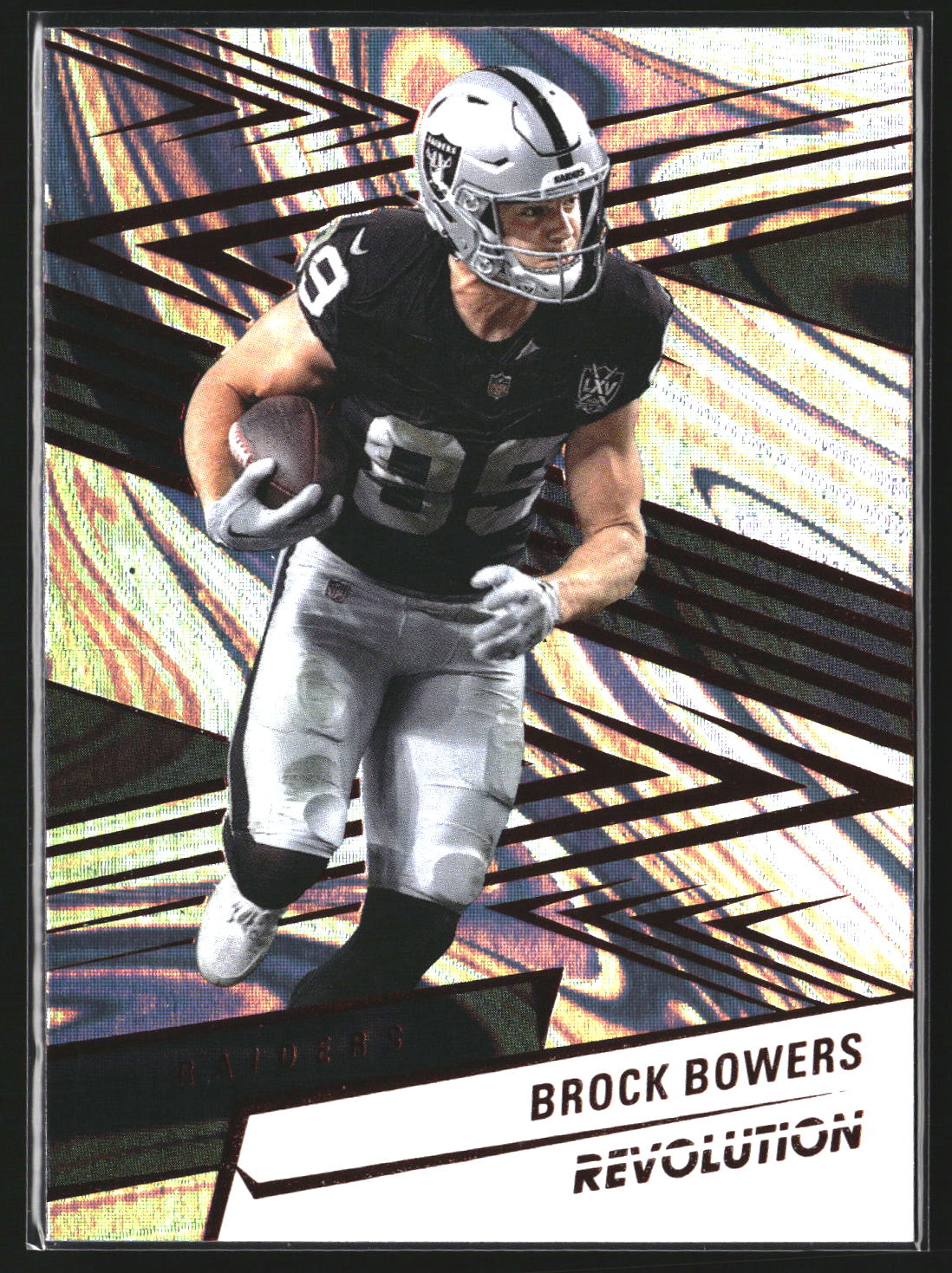Brock Bowers 2025 Panini Revolution 13 Red Swirl Las Vegas Raiders