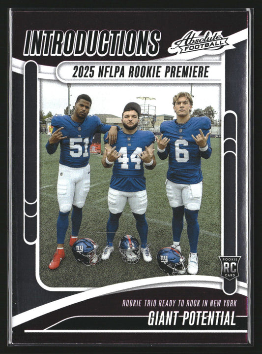 Giant Potential 2025 Panini Absolute I-CSO Introductions New York Giants