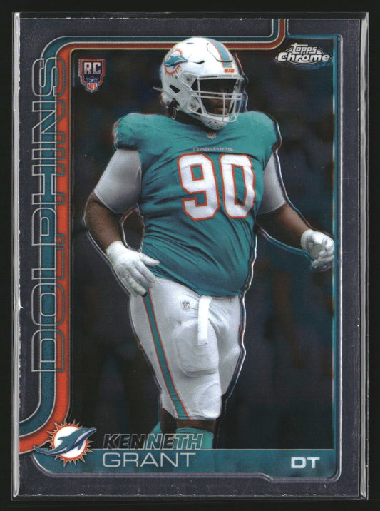 Kenneth Grant 2025 Topps Chrome 362 RC RC Miami Dolphins