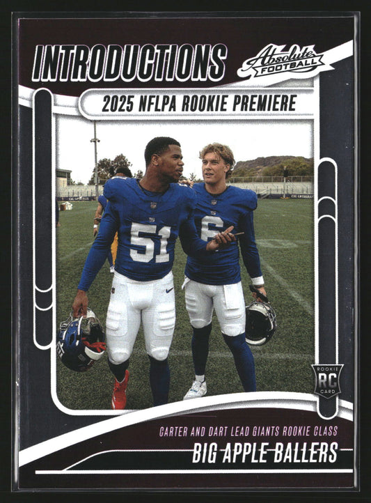 Big Apple Ballers 2025 Panini Absolute I-ACR Introductions New York Giants