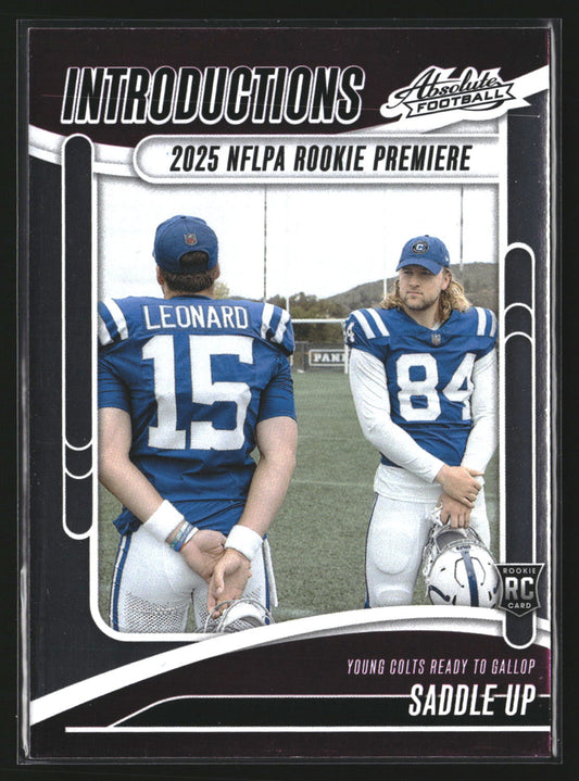 Saddle Up 2025 Panini Absolute I-RLD Introductions Indianapolis Colts