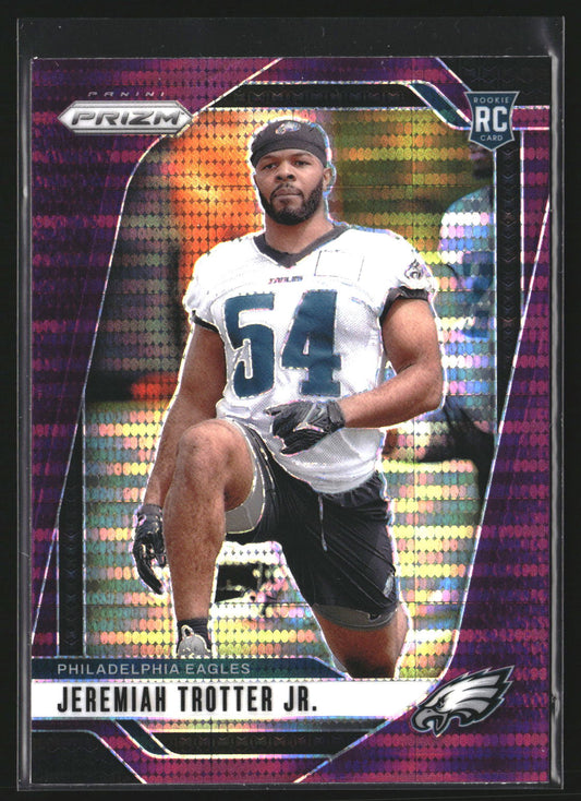 Jeremiah Trotter Jr. 2024 Panini Prizm 349 Purple Pulsar RC Eagles