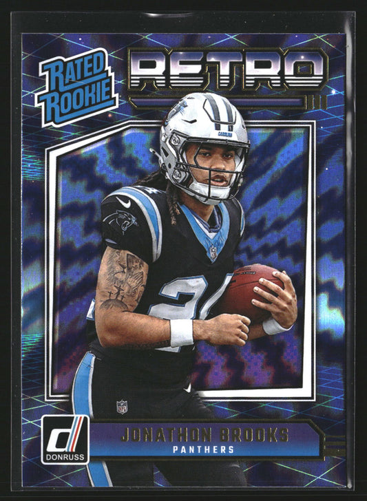 Jonathon Brooks 2024 Donruss 3 Rated Rookies Retro Carolina Panthers
