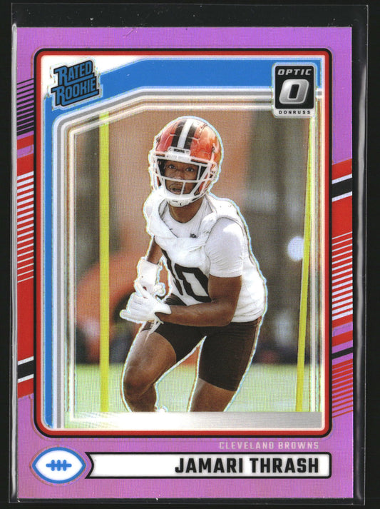 Jamari Thrash 2024 Donruss 376 Optic Rated Rookies Preview Pink RC Browns