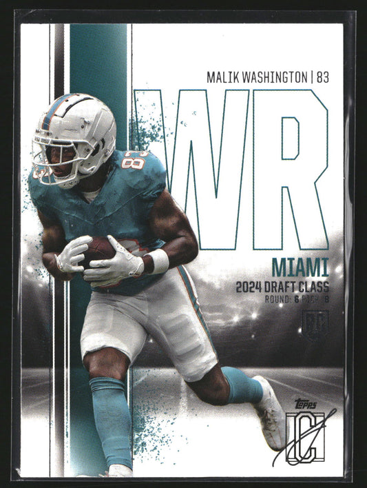 Malik Washington 2024 Topps Signature Class 146 RC RC Miami Dolphins