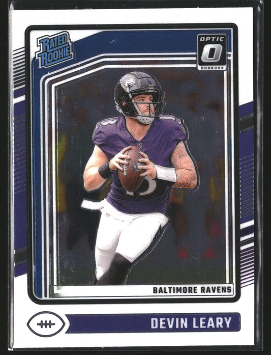 Devin Leary 2024 Donruss Optic 227 RC RC Baltimore Ravens