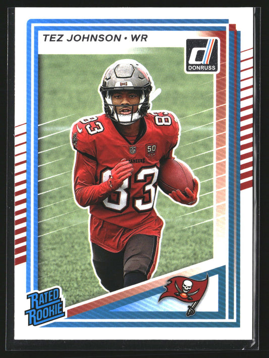 Tez Johnson 2025 Donruss 313 RC RC Tampa Bay Buccaneers