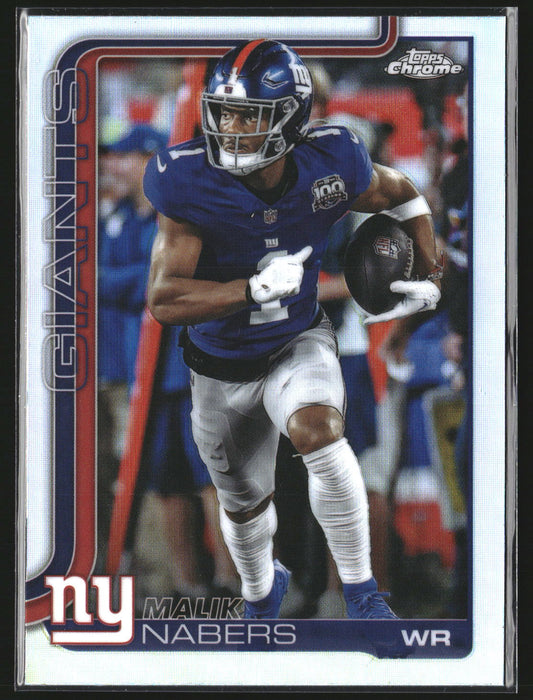 Malik Nabers 2025 Topps Chrome 225 Refractor New York Giants
