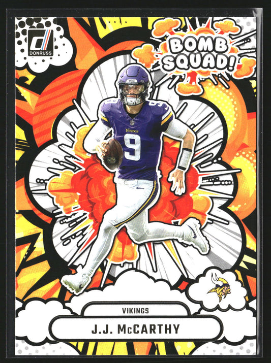 J.J. McCarthy 2025 Donruss BS-JMY Bomb Squad Minnesota Vikings