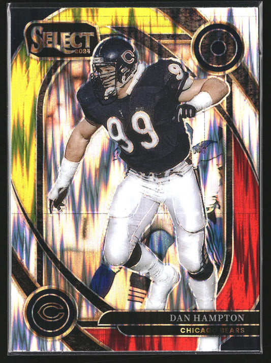 Dan Hampton 2024 Panini Select 242 Red & Yellow Prizm Shock Chicago Bears