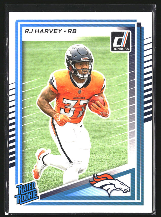 RJ Harvey 2025 Donruss 312 RC RC Denver Broncos
