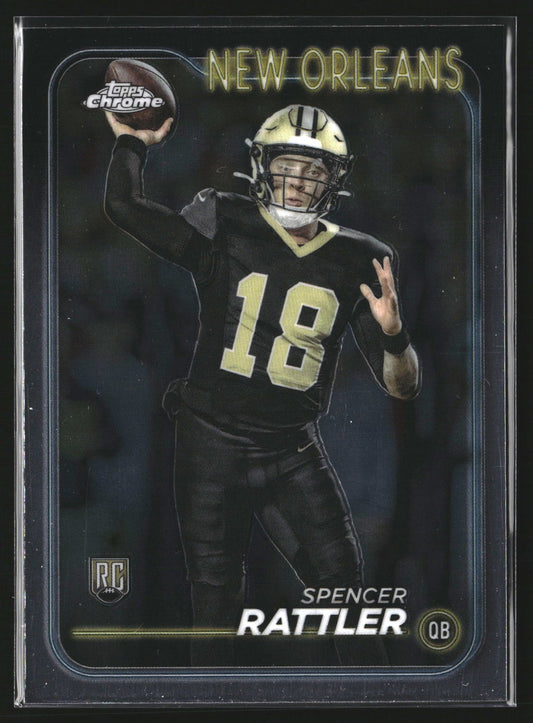 Spencer Rattler 2024 Topps Chrome 213 RC RC New Orleans Saints