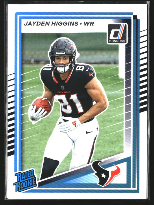 Jayden Higgins 2025 Donruss 334 RC RC Houston Texans