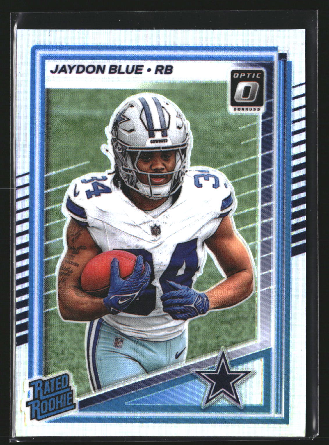 Jaydon Blue 2025 Donruss 308 Optic Rated Rookies Preview Holo RC Cowboys