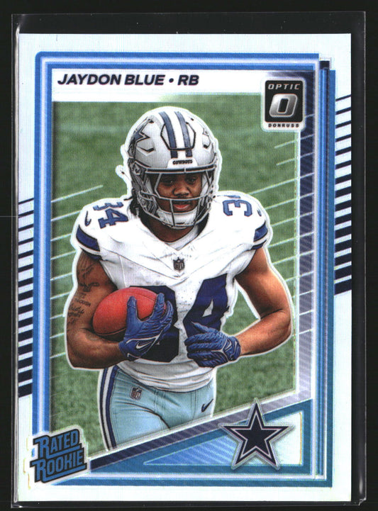Jaydon Blue 2025 Donruss 308 Optic Rated Rookies Preview Holo RC Cowboys