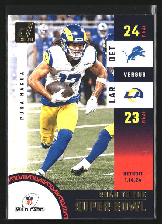 Puka Nacua 2024 Donruss SBWC4 Road to the Super Bowl Wild Card Los Angeles Rams