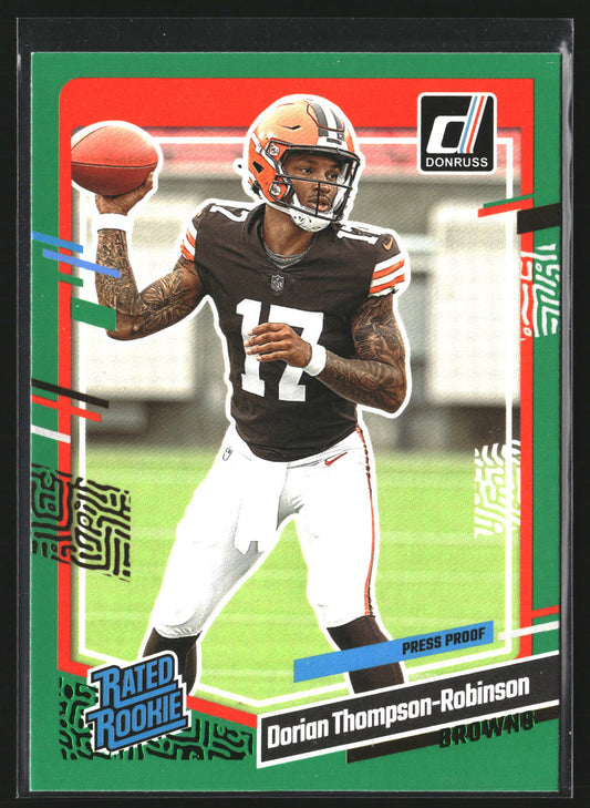 Dorian Thompson-Robinson 2023 Donruss 322 Press Proof Green RC Browns