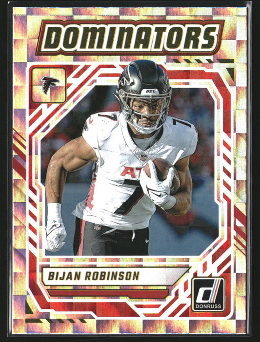 Bijan Robinson 2025 Donruss DOM-BRN Dominators Atlanta Falcons