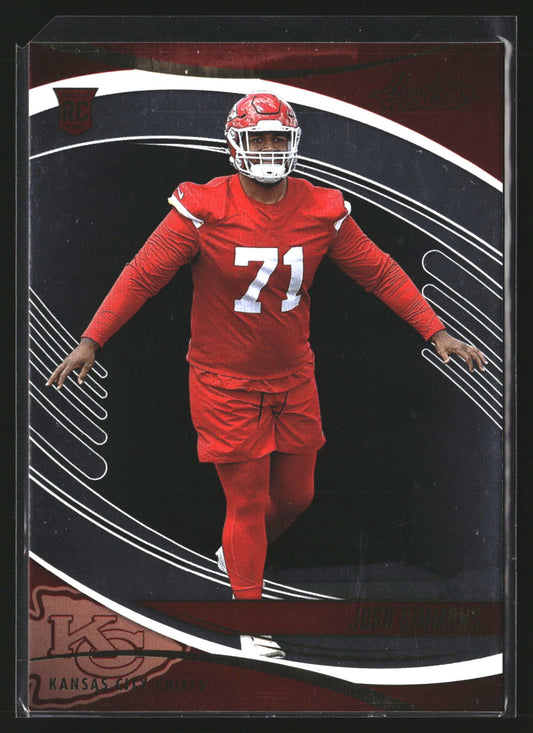 Josh Simmons 2025 Panini Absolute 146 Retail RC RC Kansas City Chiefs