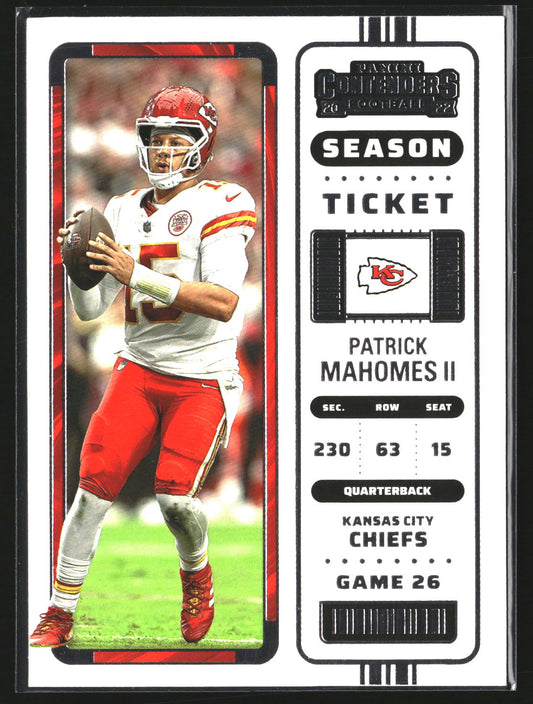 Patrick Mahomes II 2022 Panini Contenders 58 Kansas City Chiefs