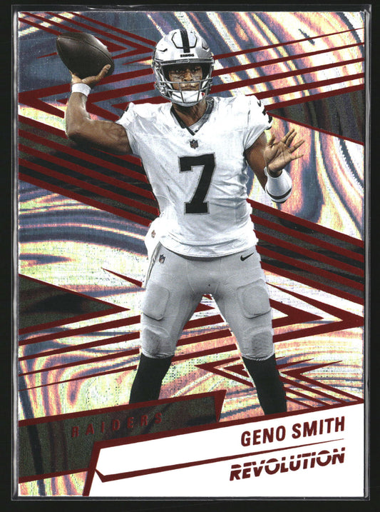 Geno Smith 2025 Panini Revolution 152 Red Swirl Las Vegas Raiders