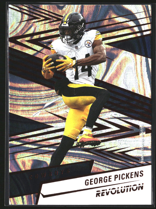 George Pickens 2025 Panini Revolution 42 Red Swirl Dallas Cowboys