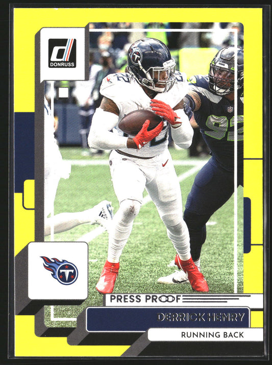 Derrick Henry 2022 Donruss 71 Yellow Press Proof Tennessee Titans