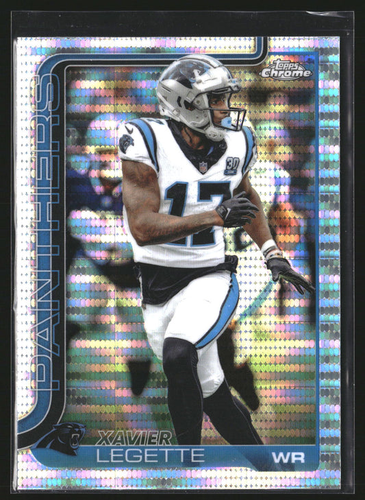 Xavier Legette 2025 Topps Chrome 38 Pulsar Refractor Carolina Panthers