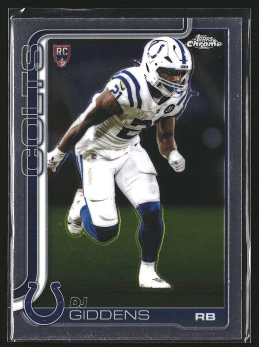 DJ Giddens 2025 Topps Chrome 390 RC RC Indianapolis Colts