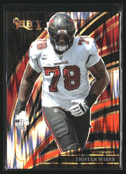 Tristan Wirfs 2025 Panini 238 Black and Orange Prizm Shock Tampa Bay Buccaneers