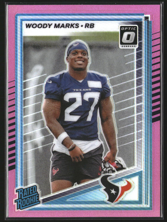 Woody Marks 2025 Donruss 377 Optic Rated Rookies Preview Pink RC Texans