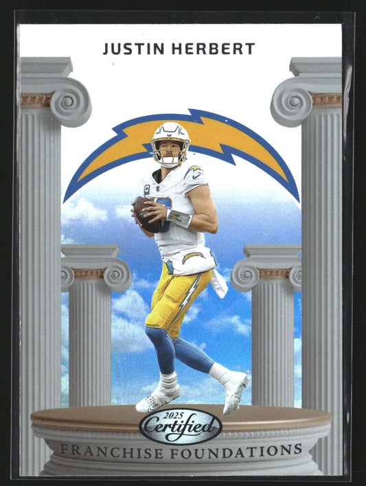 Justin Herbert 2025 Panini Certified FFO-JHT Franchise Foundations Chargers
