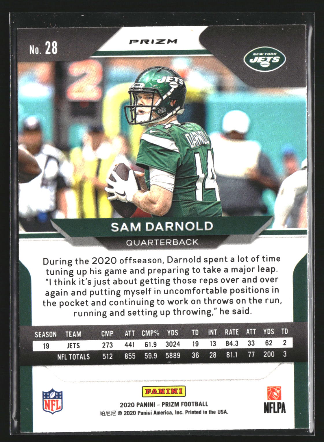 Sam Darnold 2020 Panini Prizm 28 Prizm New York Jets