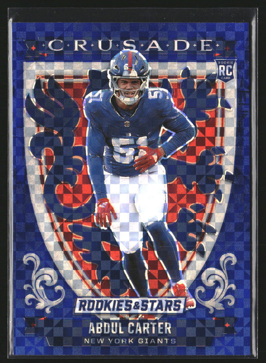 Abdul Carter 2025 Panini Rookies & Stars 24 Crusade Blue Plaid New York Giants