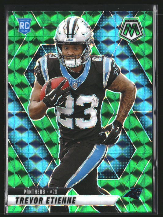 Trevor Etienne 2025 Panini Mosaic 340 Mosaic Green RC RC Carolina Panthers
