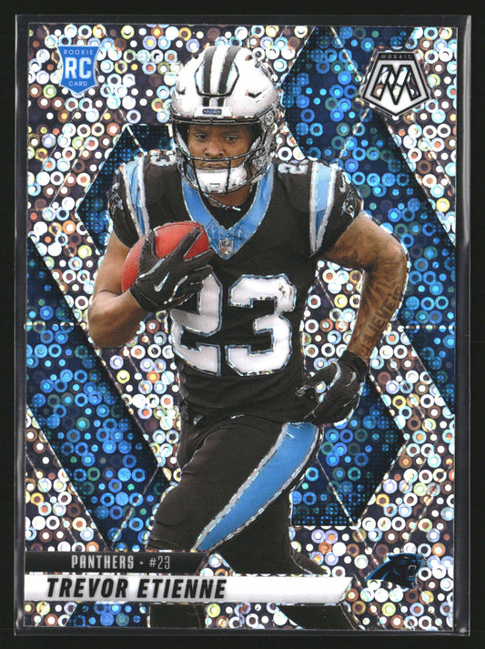 Trevor Etienne 2025 Panini Mosaic 340 Mosaic No Huddle Silver RC Panthers