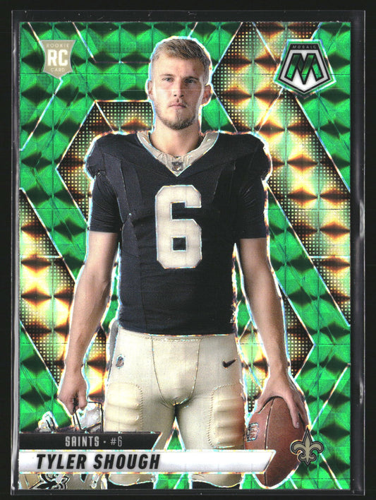 Tyler Shough 2025 Panini Mosaic 273 Mosaic Green RC RC New Orleans Saints