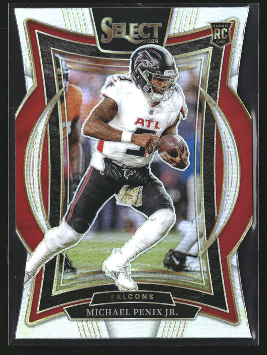 Michael Penix Jr. 2024 Panini Select 80 Silver Prizm Die Cut RC Atlanta Falcons