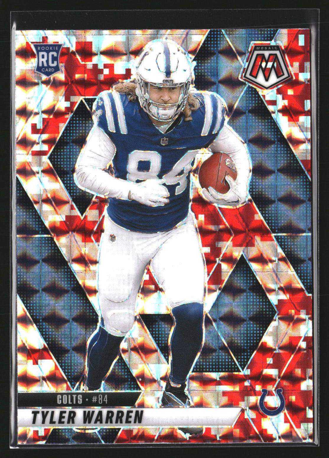 Tyler Warren 2025 Panini Mosaic 354 Mosaic Camo Red RC RC Indianapolis Colts