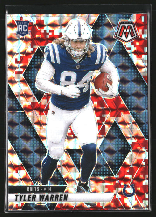 Tyler Warren 2025 Panini Mosaic 354 Mosaic Camo Red RC RC Indianapolis Colts
