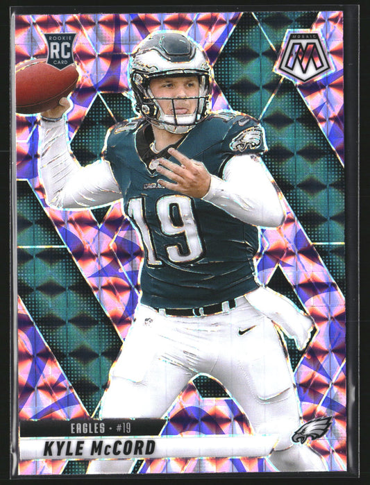 Kyle McCord 2025 Panini Mosaic 352 Mosaic Reactive Purple RC Eagles