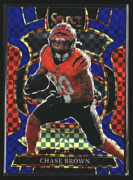 Chase Brown 2025 Panini Select 59 Blue Prizm /249 Cincinnati Bengals