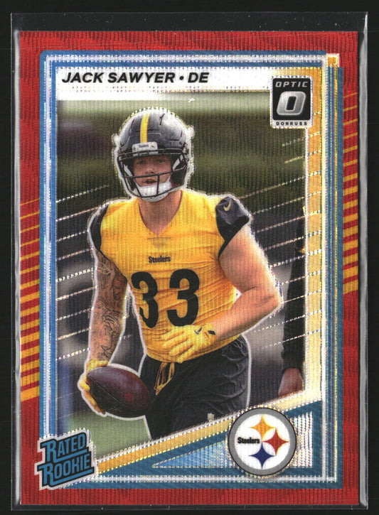 Jack Sawyer 2025 Donruss 390 Optic Rated Rookies Preview Red Wave RC Steelers